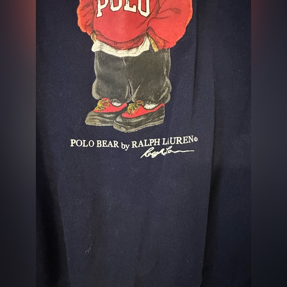 Ralph Lauren Navy Crewneck Sweater with Bear Motif - Picture 2 of 4